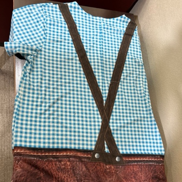 Oktoberfest Lederhosen Romper by Faux Real Shirts — Size L — NWOT - Picture 2 of 9